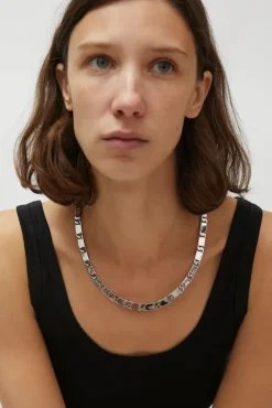 Clearance Rectangle Chain Link Necklace in Silver Holiday Gift Guide|Jewelry & Watches