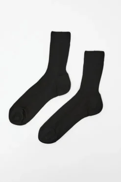 Fashion Ribbed Ankle Socks in Nero Collections|Socks & Tights