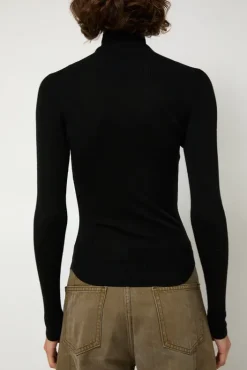 Fashion Ribbed High Neck in Black Collections|Sweaters