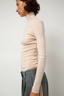 Clearance Ribbed High Neck in Blush Clothing|Sweaters