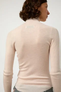 Clearance Ribbed High Neck in Blush Clothing|Sweaters