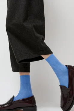 Sale Ribbed Mid Calf Bio Cotton Socks in Blu Reale Collections|Socks & Tights
