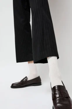 Best Ribbed Mid Calf Bio Cotton Socks in Off White Collections|Socks & Tights