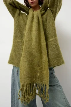 Hot Ribbed Mohair Scarf in Matcha Holiday Gift Guide|Scarves & Gloves