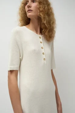 Best Rib Henley Dress in Bone Dresses|Clothing