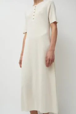 Best Rib Henley Dress in Bone Dresses|Clothing