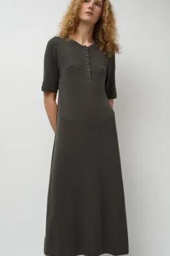 New Rib Henley Dress in Coal Collections|Dresses
