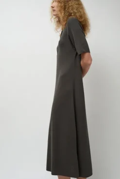 New Rib Henley Dress in Coal Collections|Dresses