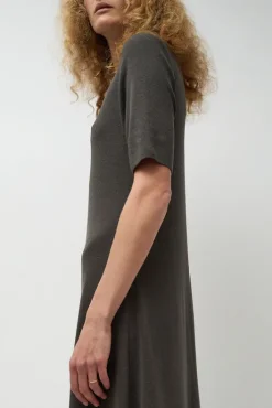 New Rib Henley Dress in Coal Collections|Dresses