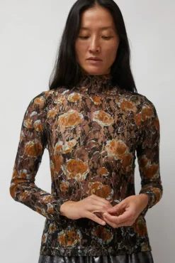 Outlet Rosa Turtleneck in Gold Roses Collections|Tops