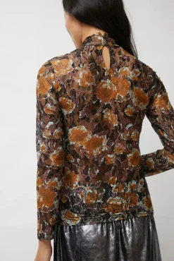 Outlet Rosa Turtleneck in Gold Roses Collections|Tops