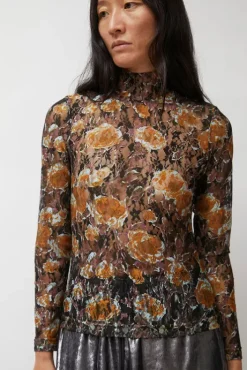 Outlet Rosa Turtleneck in Gold Roses Collections|Tops