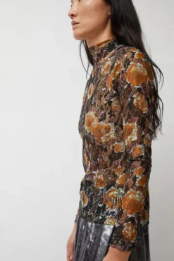 Outlet Rosa Turtleneck in Gold Roses Collections|Tops