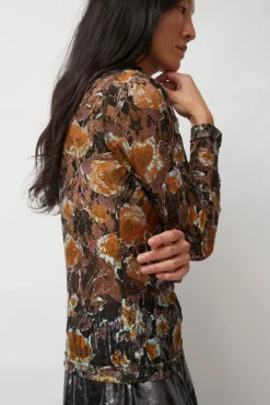 Outlet Rosa Turtleneck in Gold Roses Collections|Tops