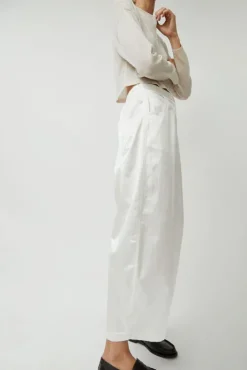 Best Satin Curved Pants in White Shorts & Pants|Clothing