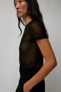 Best Sheer Baby Tee in Black Collections|Tops