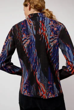 New Silhouette Plisse Shirt in Blue Shadow Wing Tops|Clothing