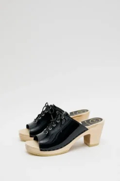Best Simone Clog on High Heel in Navy Patent Sale Clogs|Collections