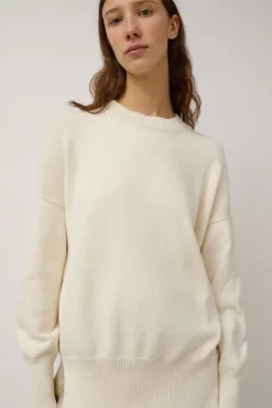 Online Simple Crewneck in White Collections|Sweaters