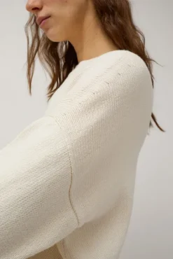 Online Simple Crewneck in White Collections|Sweaters