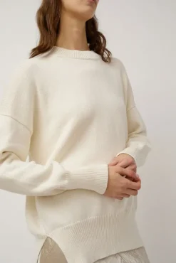Online Simple Crewneck in White Collections|Sweaters