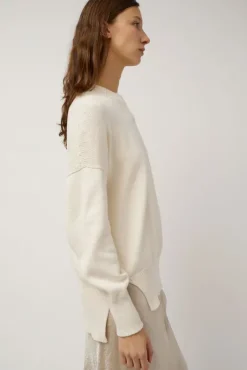 Online Simple Crewneck in White Collections|Sweaters