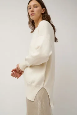 Online Simple Crewneck in White Collections|Sweaters