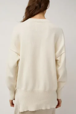 Online Simple Crewneck in White Collections|Sweaters
