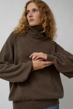 Discount Soar Turtleneck in Teak Brown Sweaters|Clothing