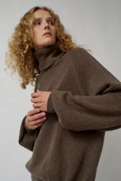 Discount Soar Turtleneck in Teak Brown Sweaters|Clothing