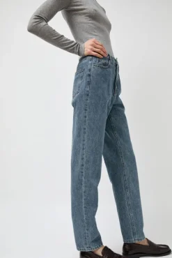 Discount Straight Fit Denim in Mid Blue Denim|Shorts & Pants