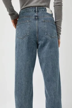 Discount Straight Fit Denim in Mid Blue Denim|Shorts & Pants