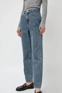 Discount Straight Fit Denim in Mid Blue Denim|Shorts & Pants