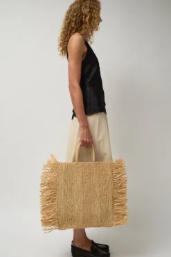 Best Straight Fringe Square Bag in Natural Bags|Accessories
