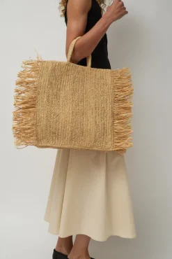 Best Straight Fringe Square Bag in Natural Bags|Accessories