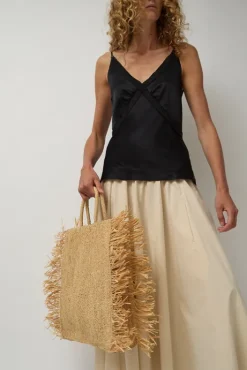 Best Straight Fringe Square Bag in Natural Bags|Accessories