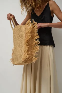 Best Straight Fringe Square Bag in Natural Bags|Accessories