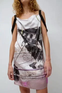 Sale Strap Dress in Purple Print Dresses|Clothing