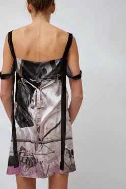 Sale Strap Dress in Purple Print Dresses|Clothing