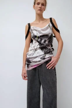 Sale Strap Dress in Purple Print Dresses|Clothing