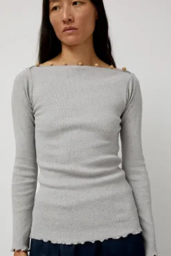 Clearance Tav Long Sleeve in Grey Melange Tops|Clothing