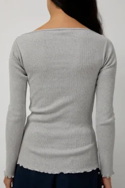 Clearance Tav Long Sleeve in Grey Melange Tops|Clothing