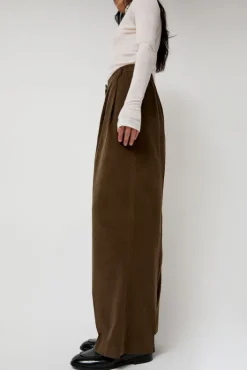 Online Thin Corduroy Wide Leg Pants in Light Brown Collections|Clothing