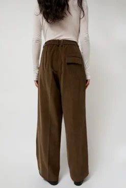Online Thin Corduroy Wide Leg Pants in Light Brown Collections|Clothing