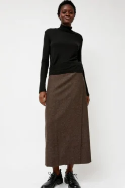 Outlet Thin Ribbed Roll Neck Top in Black Collections|Tops