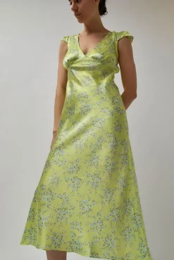 New Tiziana Dress in Yellow Floral Print Collections|Dresses