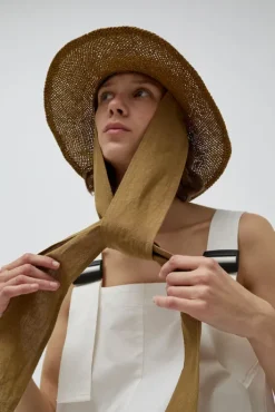 Sale Traveller Otto Alessio Hat in Olive with Tobacco Collections|Hats