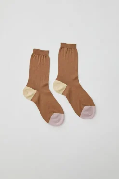 Online Tricolor Cotton Socks in Brown Holiday Gift Guide|Collections