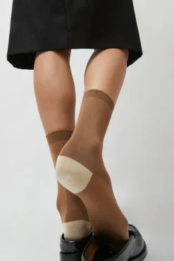 Online Tricolor Cotton Socks in Brown Holiday Gift Guide|Collections