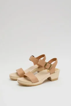 Online Two Strap Clog on Mid Heel in Desert Collections|Clog Sandals And Shoes